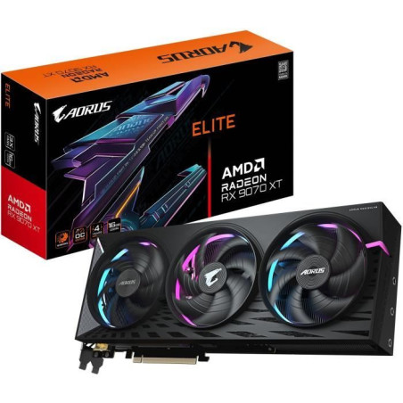 Carte graphique - GIGABYTE - AORUS Radeon RX 9070 XT ELITE - 16 Go