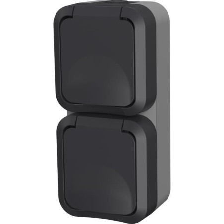 Double prise - QUARX - Aqua Pro - Extérieure, verticale, IP55, 250V, 16A