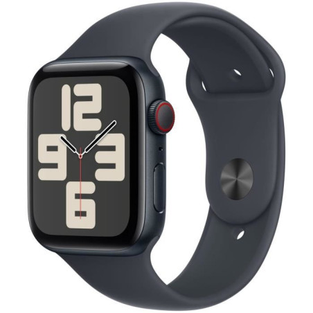Apple Watch SE GPS + Cellular - 44mm - Boîtier Midnight Aluminium - Bracelet Midnight Sport Band - S/M