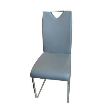 Chaise de salle à manger en polyuréthane+pieds en chrome gris 57×42×99.5