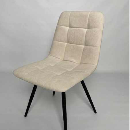 Chaise en tissu velours avec pieds en metal 56x44x86.5 beige