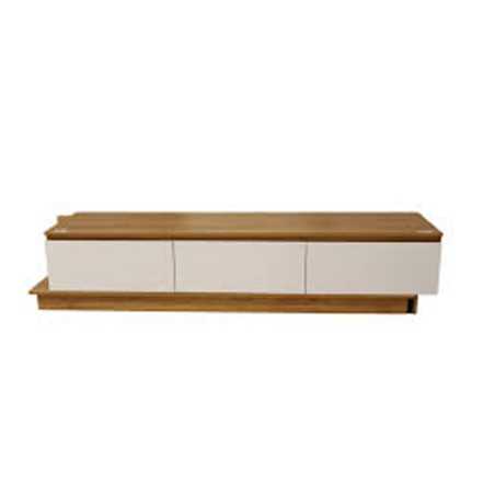 Meuble TV noyer clair + blanc 2000 x 400 x 350 mm