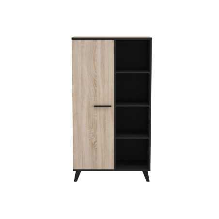 Vaisselier Wayne 83x154x39.22 chêne brossé/noir mat
