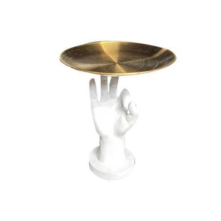 Statue main+plateau 2 couleurs assorties 22.5cm noir /blanc