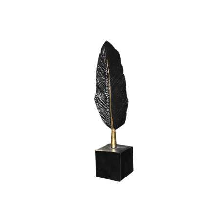 Statue feuille 3 couleurs assorties 25cm doré noir blanc