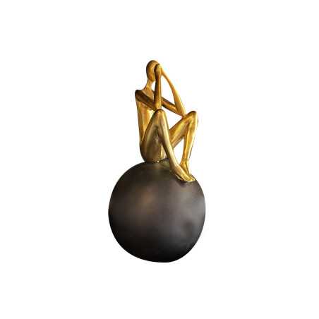 Statue homme assis sur ballon 2 modèles aux choix 31cm doré+blanc /doré+noir