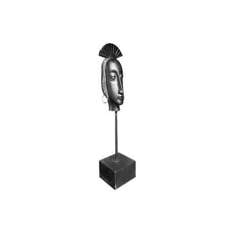 Statue en résine africaine mat, h49 cm, noir
