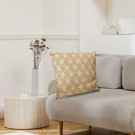 Coussin 45x45cm sans pompons jacquard 100% coton - 400 g/m² remplissage emballé sous vide