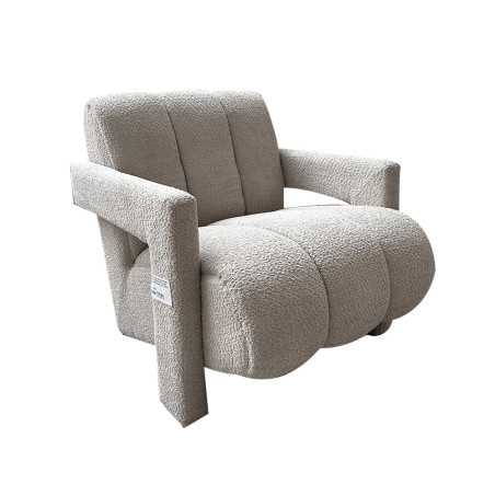 Fauteuil en tissu avec structure en bois l72.5xd90xh75/45 gris clair