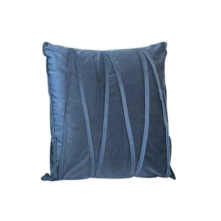 Coussin line design velours/polyester 100% 400g 43x43 dake bleu