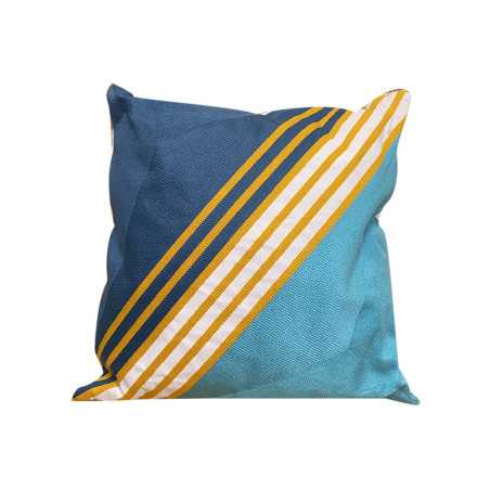 Coussin toile intérieur + polyester 400g 45x45 vert/jaune