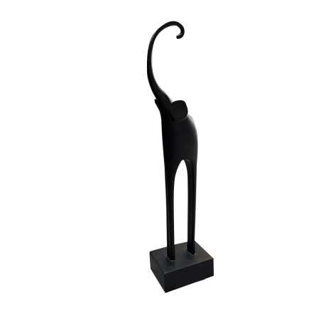 Statue en résine bicolore éléphant h44 cm, noir/blanc