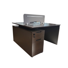 Bureau haut de gamme 120x120 cm noir et doré