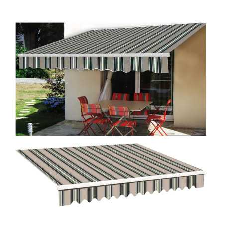 Auvent manual aluminium Roller : f68x1mm steel torsion bar: 35x35x1 green beige