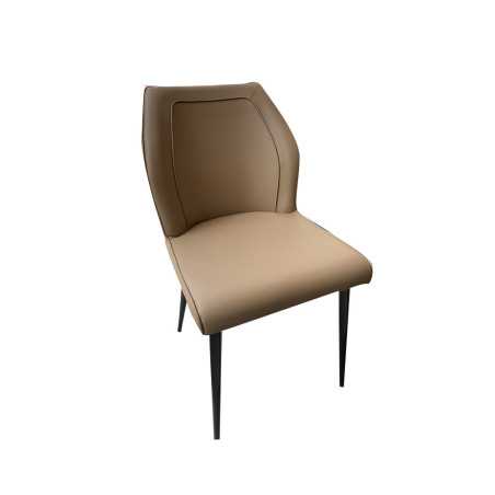 Chaise de salle à manger en simili cuir taupe