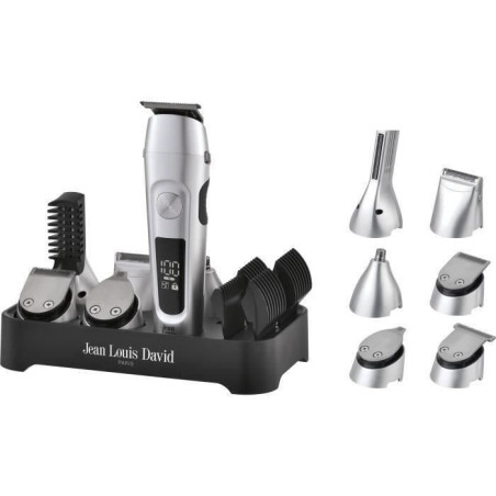Tondeuse cheveux 6 en 1 - JEAN LOUIS DAVID - JLD ULTIMATE TRIMMER - 6 tetes interchangeables - Autonomie 120 min