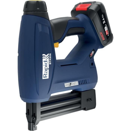Agrafeuse a batterie 18V pour 606/12-25mm - 8/15-25mm - RAPID - BTX606 - Coffret + batterie 2.5Ah + chargeur