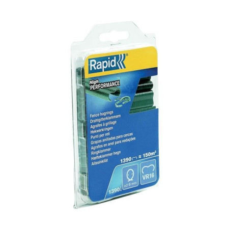 Agrafes grillage - RAPID - VR16 Vert - Blister 1390