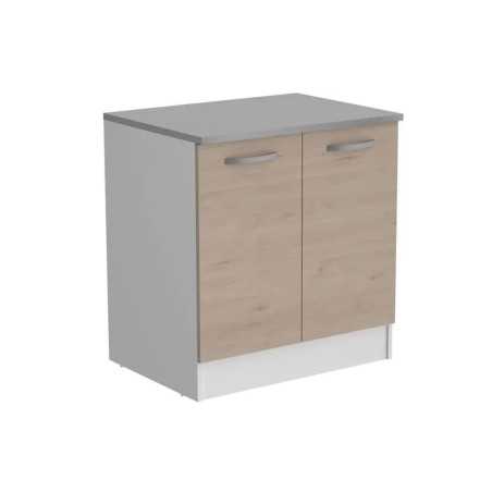 OSLO Meuble Bas 3 tiroirs + plan - Décor Chene Jackson - L 60 x P 60 x H 86 cm