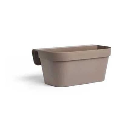 Jardiniere+crochet - GARDEN ID Star - Taupe 50 x 21 cm - Fixation facile - Réserve d'eau - recyclé et 100% recyclable