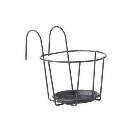 Porte Pot Balcon - GARDEN ID - 21 cm Anthracite - Taille Optimale - Design Élégant - Support Sûr