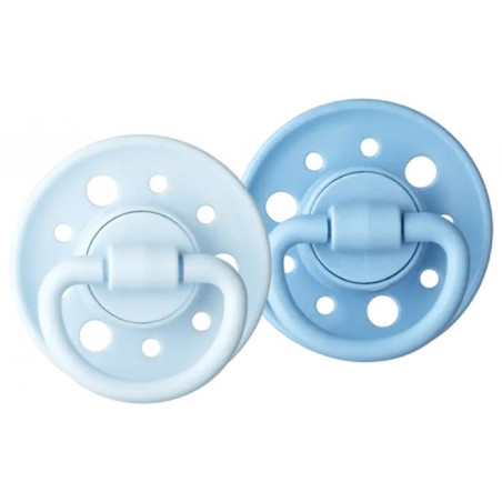 Sucette Dodie Gaia +0m Bord de Mer Lot de 2 - Sucette ronde - Caoutchouc naturel - Lent - Blanc