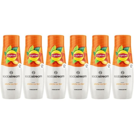 Concentrés SODASTREAM - Lot de 6 concentrés Lipton Ice Tea - Jusqu'a 54L de boissons - 440 ml
