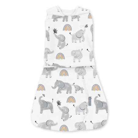 INGENUITY, Gigoteuse d'Emmaillotage, sac de couchage éléphant, pour mi-saison TOG 1. évolutive de 3 a 6 mois certifié oeko-T