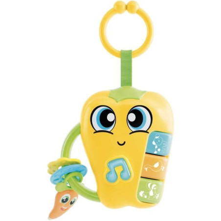 Pepper - Hochet électronique - CAROTINA BABY - Sons et mélodies joyeuses, Anneaux de dentition