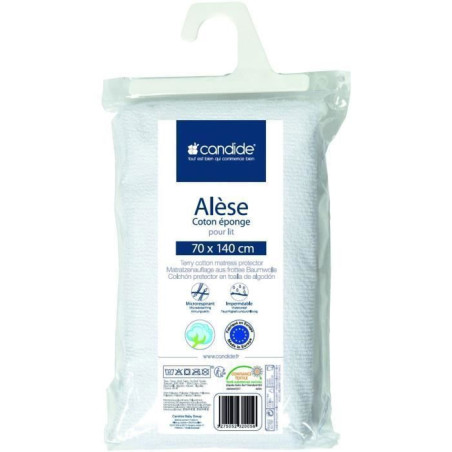 Protege Matelas Bébé 70x140 - Alese Bébé - Silencieux - Imperméable - Absorbant - oeko Tex - Made In Europe - 70x140cm Blan