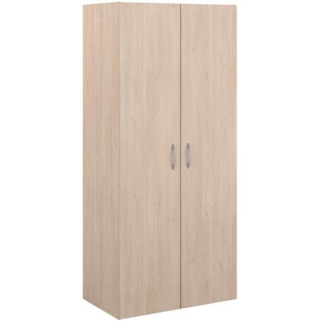 Armoire - EASY LIFE - Décor Chene clair - 2 portes battantes - L80,2 x H180 x P49,7cm - PARISOT
