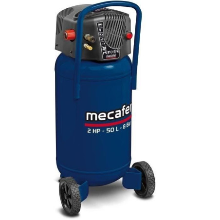 Compresseur vertical - MECAFER - 425790 - 50 L - Bleu coaxial - Sans huile