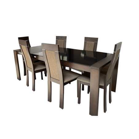 Table extensible + 6 chaises en bois de hêtre massif 1500/2100x900x760