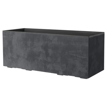 DEROMA Jardiniere Muret Millennium R - 99 x h39 cm - Anthracite - A réserve d'eau - Roulettes