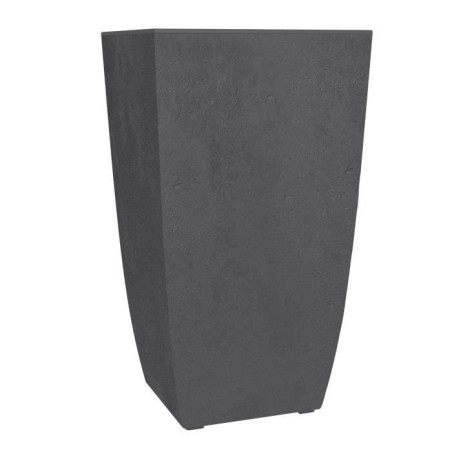 EDA Bac a fleurs - DIVA BASALT - Gris anthracite - Carré haut - 42 L - 43,5 x 43,5 x H.78.2 cm - EDA - Bac intérieur amovible
