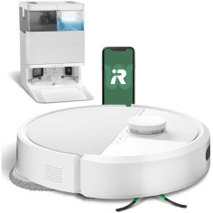 iRobot Roomba Plus 405 Combo Robot + AutoWash - Base Multifonction - Lavage et séchage des lingettes - LiDAR Clearview