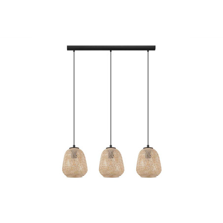 DEMBLEBY Suspension acier bois/ nature E27 3x40W max H1100 l900