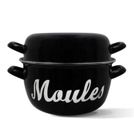 Marmite a moule - MENASTYL - 3645563 - En acier émaillé - Noir - 18 cm - Avec écritures - Tous feux dont induction