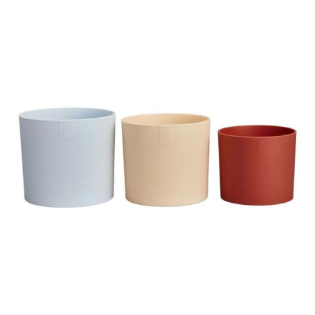 Pot de fleur - Elho - Lex Pott - Set 14 - Bleu Rose Orange - L 14 x B 13.8 x H 12 cm - Intérieur - 100% recyclé