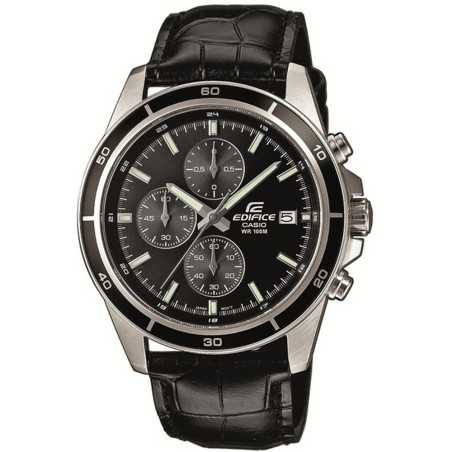 CASIO - Montre en cuir véritable - EDIFICE - Noir