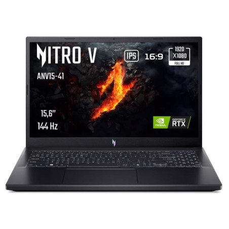 PC Portable Gamer ACER Nitro V ANV15-41-R809 - Sans Windows - 15,6 FHD IPS 144Hz - RTX 4060 - Ryzen 5-7535HS - RAM 16Go - 512Go