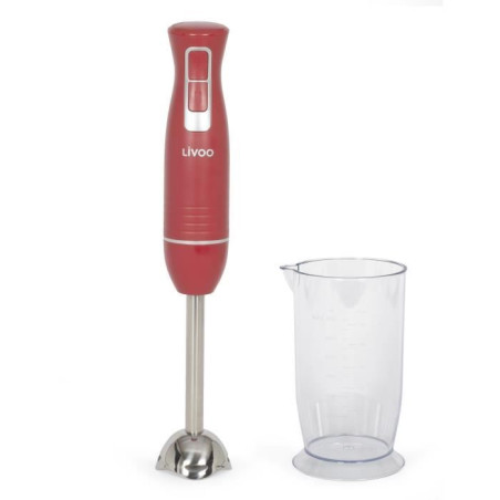 Mixeur plongeant - LIVOO - DOP245R - 400 W - 2 vitesses - Rouge chili