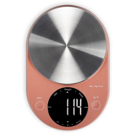 Balance de cuisine électronique - LIVOO - DOM493T - Max. 5 kg - 4 unités de mesure - Touches sensitives - Ecran LCD rétroécl