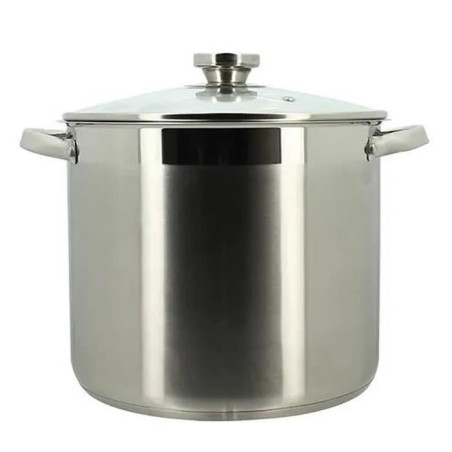 Marmite avec couvercle - MENASTYL - 4615455 - En acier inoxydable - 9 litres - Tous feux dont induction