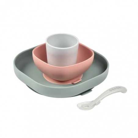 Béaba Coffret Repas Silicone 4 pieces Eucalyptus