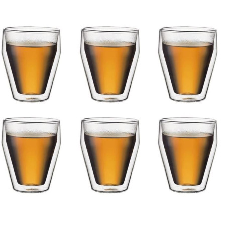 Set 6 verres thermo - BODUM - Titlis - Double paroi - 0.25 l - Transparent
