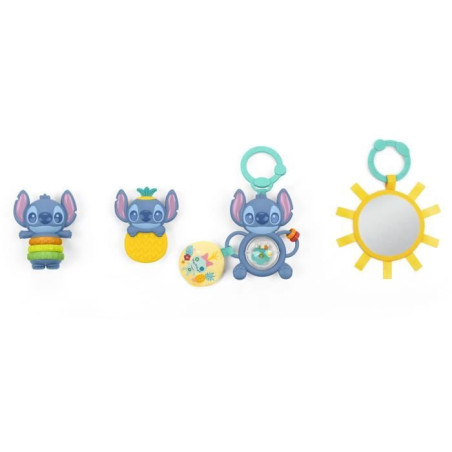DISNEY BABY - STITCH - Coffret Cadeau Naissance? - 4 jouets nouveau-né , Hochet, Anneau de dentition, Jouets multisensoriels