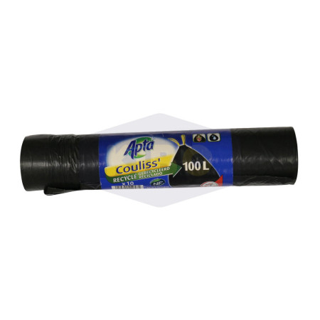 Sac poubelle ultra-résistant lien coulissant 100Lx10