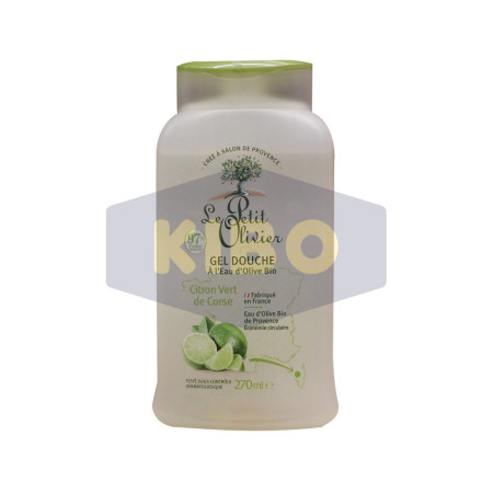 Gel douche à l'eau d'olive bio et citron vert 270ml