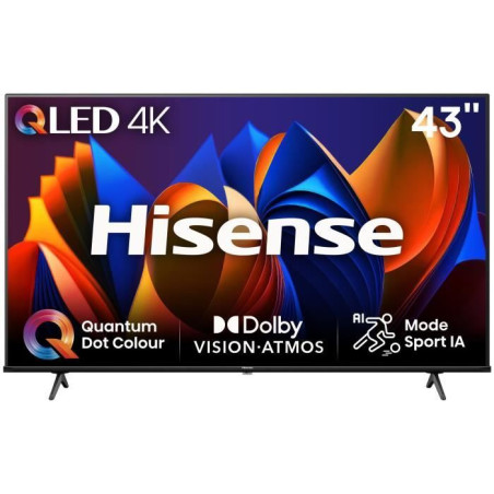 Hisense 43E77NQ - TV QLED 43 (109 cm) - 4K UHD 3840x2160 - HDR10+ - TV connecté - 3xHDMI 2.1 - WiFi